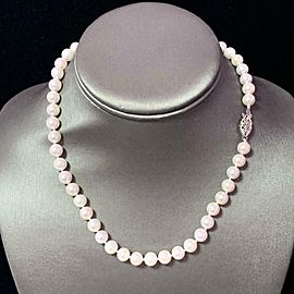 Akoya Pearl Necklace 14k White Gold 16" 7.5 mm Certified $2,950 110695