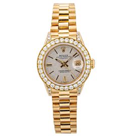 ROLEX LADY-DATEJUST 26MM 69088 WHITE MOTHER OF PEARL DIAL YELLOW GOLD