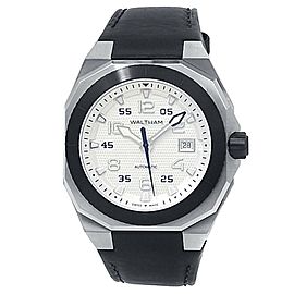 Waltham AeroNaval Stainless Steel Leather Automatic Silver Men's Watch AN-01