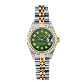 ROLEX LADY-DATEJUST 79173 26MM GREEN DIAMOND DIAL WITH TWO TONE JUBILEE BRACELET