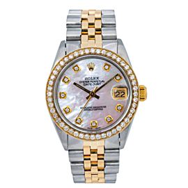 ROLEX DATEJUST MIDSIZE 6827 31MM PINK DIAMOND DIAL WITH TWOTONE JUBILEE BRACELET