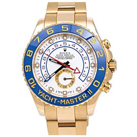 ROLEX YACHT MASTER II YELLOW GOLD WATCH - BLUE HANDS - 116688