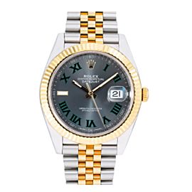 ROLEX DATEJUST 41 WATCH 126333 STEEL YELLOW GOLD JUBILEE BRACELET WIMBLEDON DIAL