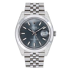 ROLEX DATEJUST 41 WATCH 126300 STAINLESS STEEL WITH GREY DIAL JUBILEE BRACELET