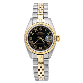 ROLEX LADY-DATEJUST 6917 26MM BLACK DIAL WITH TWO TONE JUBILEE BRACELET