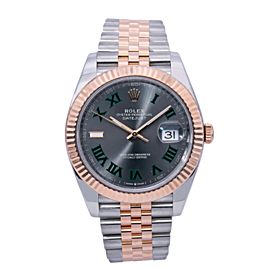 ROLEX DATEJUST 41 WATCH 126331 WIMBLEDON DIAL WITH TWO TONE ROSE GOLD JUBILEE