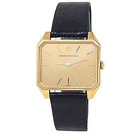 Girard Perregaux Vintage 18k Yellow Gold Leather Manual Champagne Men's Watch