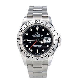 STAINLESS STEEL ROLEX EXPLORER II WATCH 16570 40MM BLACK DIAL STAINLESS STEEL