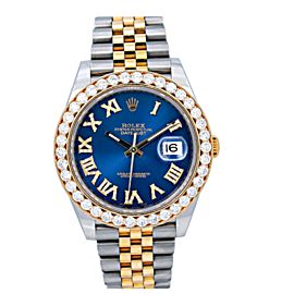 ROLEX DATEJUST 126333 41MM BLUE DIAMOND DIAL WITH TWO TONE JUBILEE BRACELET