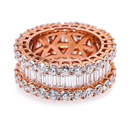 LADIES 14K ROSE GOLD RING WITH 8.67 CT BAGUETTE AND ROUND CUT DIAMONDS