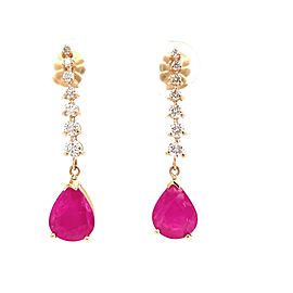 Natural Ruby Diamond Earrings 14k Gold 5.42 TCW Certified $4,950 018662