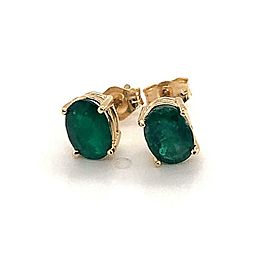 Natural Emerald Earrings 14k Yellow Gold 1.5 TCW Certified $1,895 017933