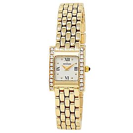 Movado 14k Yellow Gold Quartz Diamonds White Ladies Watch