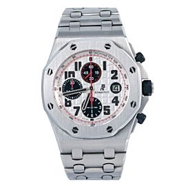 AUDEMARS PIGUET ROYAL OAK OFFSHORE CHRONO PANDA WATCH 26170ST STEEL BRACELET