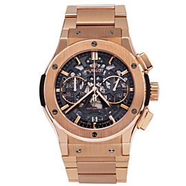 HUBLOT CLASSIC FUSION AERO KING WATCH 45MM517.OX.0180.LR ROSE GOLD SKELETON DIAL