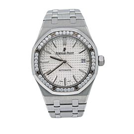 AUDEMARS PIGUET ROYAL OAK WATCH 37MM DIAMOND BEZEL- 15451ST.ZZ.D011CR.01 - STEEL