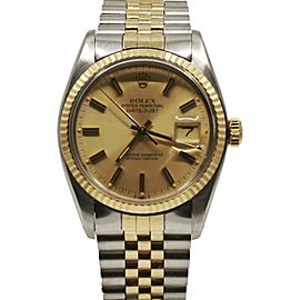 Men's Rolex Datejust 36, Steel and 18k Yellow Gold, Champagne Dial, 16013