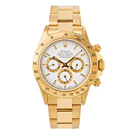 ROLEX COSMOGRAPH DAYTONA YELLOW GOLD WATCH 16528 WHITE DIAL 40MM