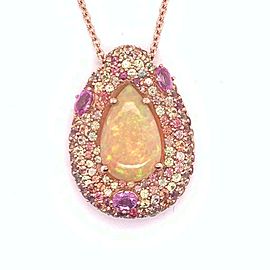 Natural Ethiopian Opal Sapphire Necklace 14kGold 11.5TCW Certified $8,950 016621