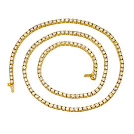 UNISEX 14K YELLOW GOLD DIAMOND TENNIS CHAIN WITH 20CT DIAMONDS 24 INCHES LONG