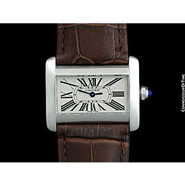 CARTIER Tank Divan Ladies Stainless Steel Ref. 2599 Watch - Mint with Warranty