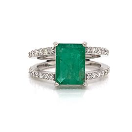 Natural Emerald Diamond Ring 14k Gold 2.85 TCW Size 7 Certified $5,970 111873