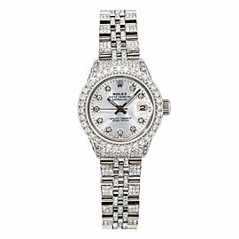 Rolex Oyster Perpetual Lady DateJust 26MM Silver Diamond Dial With 2.75 CT Diamo