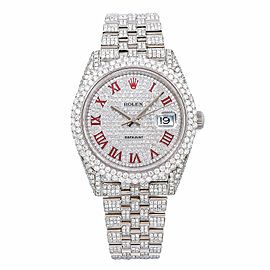 Rolex Datejust 126300 41MM Red Diamond Dial With Stainless Steel Jubilee Bracele