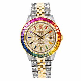 Rolex Datejust 16013 36MM Rainbow Diamond Dial With 5.25 CT Diamonds