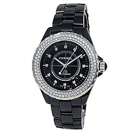 Chanel J12 Black Ceramic Automatic Diamonds Black Ladies Watch