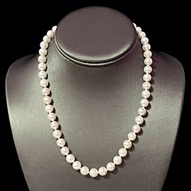 Akoya Pearl Necklace 14k Gold 18" 8.5 mm Certified $4,950 111845