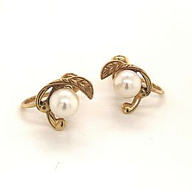 Mikimoto Estate Akoya Pearl Earrings 14k Gold 6.5 mm 2.9 Grams M203