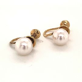 Mikimoto Estate Akoya Pearl Earrings 14k Gold