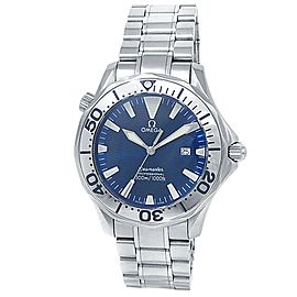 Omega Seamaster Stainless Steel Quartz Blue Men's Watch