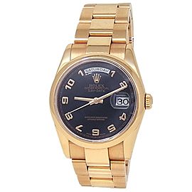 Rolex Day-Date 18k Rose Gold Oyster Automatic Black Men's Watch