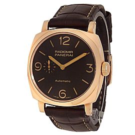 Panerai Radiomir 1940 3 Days 18k Rose Gold Leather Brown Men's Watch