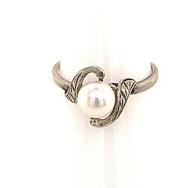 Mikimoto Estate Akoya Pearl Ring Size 6.5 Sterling Silver