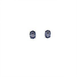 Natural Tanzanite Stud Earrings 14k White Gold 2.05 CTW Certified