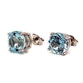 Natural Aquamarine Stud Earrings 14k Gold 1.68 TCW Certified