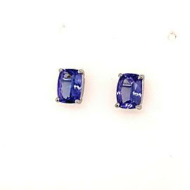 Natural Tanzanite Stud Earrings 14k Gold 2.25 TCW Certified