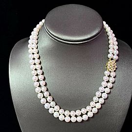 Diamond Akoya Pearl 2-Strand Necklace