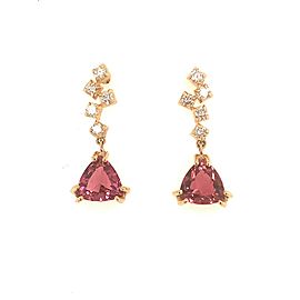 Natural Tourmaline Diamond Earrings 14k Gold 2.55 TCW Certified $3,975 018674