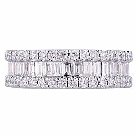 Luxury and elegant design 18K white gold band with 2ct diamonds