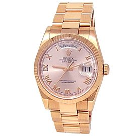 Rolex Day-Date 18k Rose Gold Oyster Automatic Pink Men's Watch