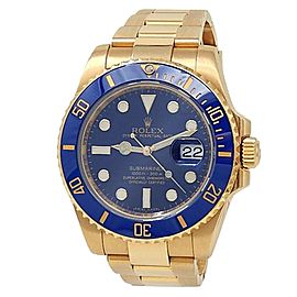 Rolex Submariner 18k Yellow Gold Oyster Automatic Blue Men's Watch