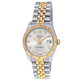 Rolex Datejust 18k Yellow Gold Stainless Steel Jubilee Auto Silver Watch