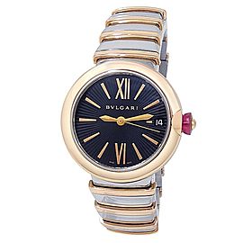 Bvlgari Lvcea 18k Rose Gold Stainless Steel Automatic Black Ladies Watch