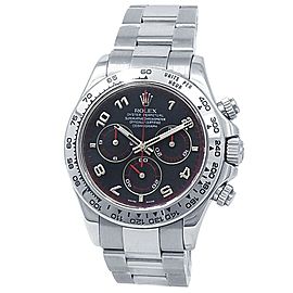 Rolex Daytona 18k White Gold Oyster Automatic Black Men's Watch