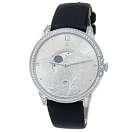 Harry Winston Midnight 18k White Gold Satin Silver Men's Watch