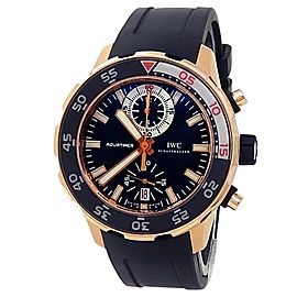 IWC Aquatimer 18k Rose Gold Black Rubber Automatic Black Men's Watch IW376903